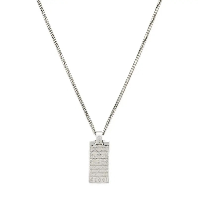 Geometric Emblem Pendant Necklace in Polished Metal-Tone – Design 012 main product view