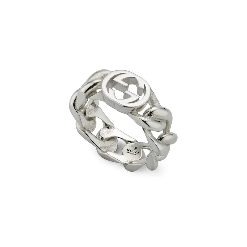 Geometric Emblem Statement Ring in Polished Metal-Tone – Design 002 main product view
