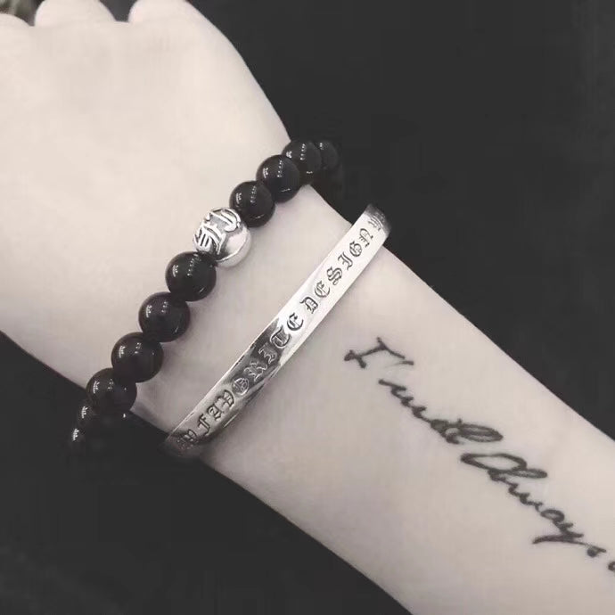 Signature Emblem Bangle in Polished Metal-Tone – Design 015 main product view